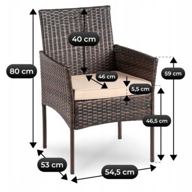 Комплект садовой мебели Mebel Elit AZUL Коричневый ME.AZUL/BR/RT/OGR/ZES фото - 10