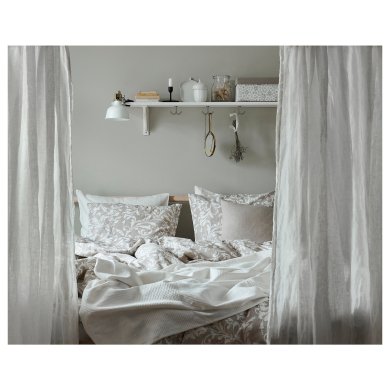IKEA Комплект постельного белья VARBRACKA 200х200 см Принт (ИКЕА ВОРБРЭККА) 90412596 фото - 4