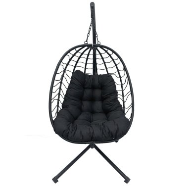 Підвісне крісло-кокон з складаним кошиком Kontrast SAN MARINO Чорний 5.01.80405 фото - 2