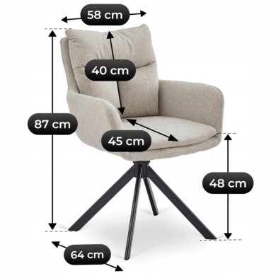 Обеденный стул поворотный Mebel Elit PAUL Бежевый ME.PAUL/BZ/CZ/T/K фото - 7