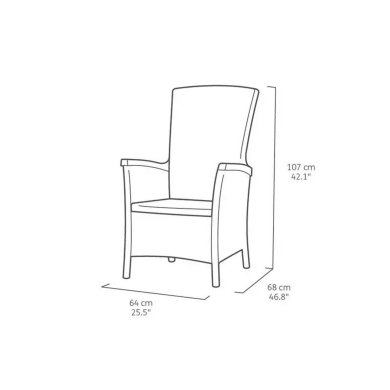 Садове крісло Keter VERMONT Графіт 238452 фото - 8