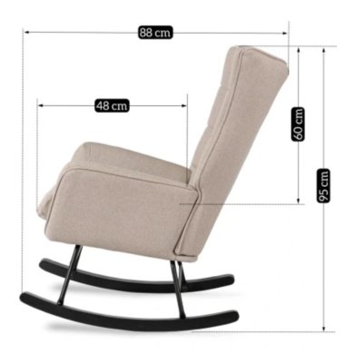 Крісло-качалка м'яке Mebel Elit JACKSON 3 Бежевий ME.JACKSON/BZ/T/FW фото - 12