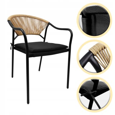 Садовый стул Kontrast PORTO Черный 5.03.212696 фото - 2