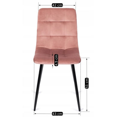 Обеденный стул Mebel Elit PERU Welur Розовый ME.PERU/R/V/K фото - 3