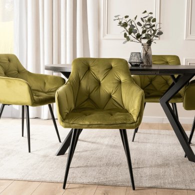 Обеденный стул Mebel Elit MODESTO Welur Фисташковый ME.MODESTO/CU/CZ/V/K фото - 7