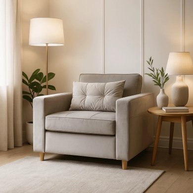 Кресло мягкое раскладное Mebel Elit SOLOR Welur Серый ME.SOLOR2/P/V/FW фото - 12