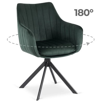 Обідній стілець поворотний Mebel Elit MUMBAI Welur Зелений ME.MUMBAI/Z/V/K