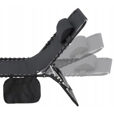 Складной шезлонг Garden Line LEZ2777 Черный - 2 Складной шезлонг Garden Line LEZ2777 Черный LEZ2777 фото - 2