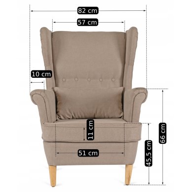 Крісло м'яке з пуфом Mebel Elit EVAN 2 Бежевий ME.EVAN2/BZ/D/T/FWPD фото - 15