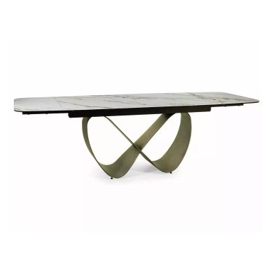Раскладной обеденный стол Signal INFINITY Ceramic Marmur Белый INFINITYBBR160 фото - 3