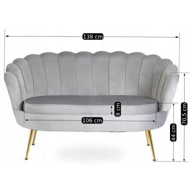 Диван Mebel Elit ZENDAYA Welur Серый ME.ZENDAYA/P/ZL/V/FW фото - 13