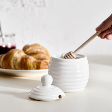 Банка для меду Homla FINCAN 9х12 см | Білий / Дерево - 5 Банка для меду Homla FINCAN 9х12 см | Білий / Дерево 163848 фото - 5