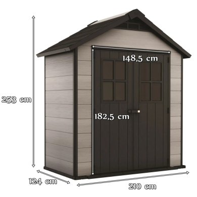 Садовый домик Keter OAKLAND 210х124х253 см Серый 246956 фото - 11