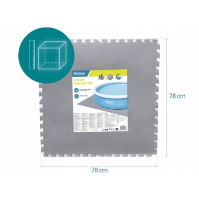 Набір килимків для басейну (пазл) Bestway 58636 78х78 см 9 шт Сірий BES58636 фото - 11