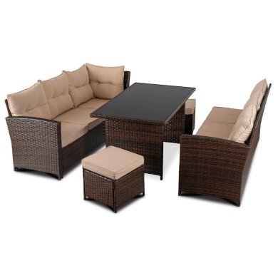 Комплект садовой мебели Mebel Elit DALLAS Коричневый ME.DALLAS/BR/RT/OGR/ZES фото - 3