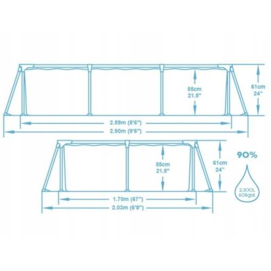 Каркасний басейн Bestway 56403 STEEL PRO 259х170х61 см Синій - 5 Каркасний басейн Bestway 56403 STEEL PRO 259х170х61 см Синій BES56403 фото - 5