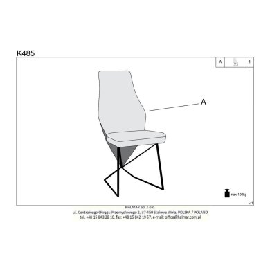 Обеденный стул Halmar K485 Welur Зеленый V-PL-K/485-KR-C.ZIELONY фото - 11