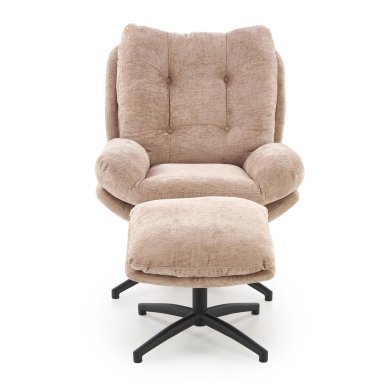 Кресло мягкое поворотное с подставкой Halmar PESTO Бежевый V-CH-PESTO-FOT-BEŻOWY фото - 3