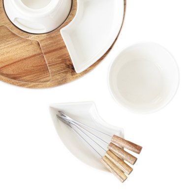 Набір для фондю Homla МООК | Білий / Дерево - 5 Набір для фондю Homla МООК | Білий / Дерево 213240 фото - 5