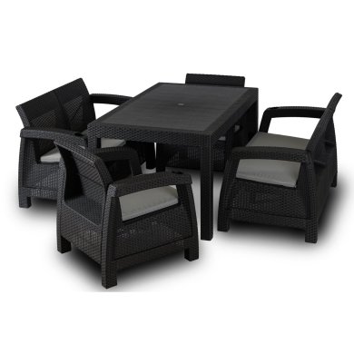 Комплект садових меблів Mebel Elit OKLAND Чорний ME.OKLAND/CZ/RT/OGR/ZES фото - 3