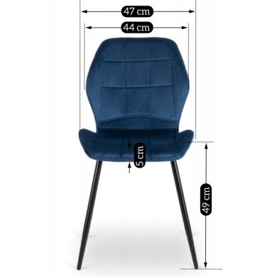 Обеденный стул Mebel Elit IRYS Welur Синий - 9 Обеденный стул Mebel Elit IRYS Welur Синий ME.IRYS/GR/V/K фото - 9