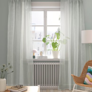 Тюль PALPLJUNGMAL 145x300 см 2 шт Белый - 2 IKEA Тюль PALPLJUNGMAL 145x300 см 2 шт Белый (ИКЕА ПАЛПЛЮНГМАЛ) 50607845 фото - 2