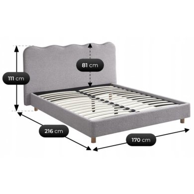 Кровать Mebel Elit IZMIR Boucle 160x200 см Серый ME.IZMIR/160/P/TB/LOZ фото - 6