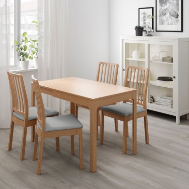IKEA Розкладний обідній стіл EKEDALEN Дуб (ИКЕА EKEDALEN) 40340837 фото - 4