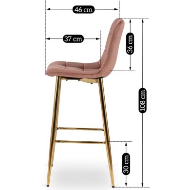 Барный стул Mebel Elit ARIEL Welur Розовый - 12 Барный стул Mebel Elit ARIEL Welur Розовый ME.ARIEL/R/ZL/V/H фото - 12