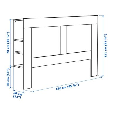 IKEA Изголовье с полкой BRIMNES (ИКЕА БРИМНЕС) 80228711 фото - 6