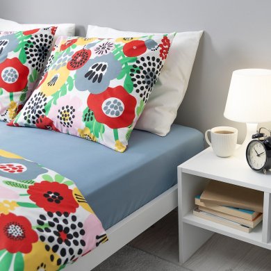 Простирадла на резинці BRUKSVARA 90х200 см Синій - 2 IKEA Простирадла на резинці BRUKSVARA 90х200 см Синій (ИКЕА БРУКСВАРА) 10574601 фото - 2