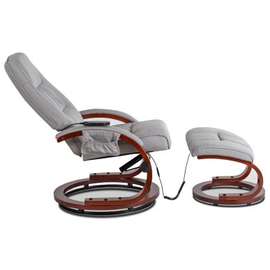 Кресло мягкое массажное с подставкой Mebel Elit CANO Серый ME.CANO/P/T/FW фото - 6