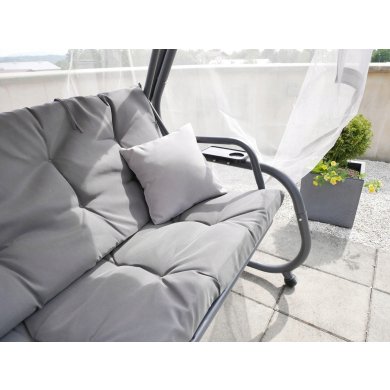 Садова гойдалка з москітною сіткою Garden Line 220х130х175 см Сірий KRE0954 фото - 3