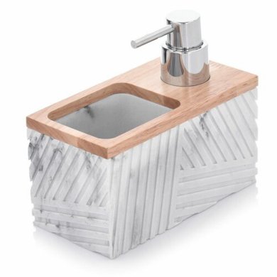 Дозатор жидкости для мытья посуды Duka MODERN 160 мл | Белый / Серый / Дерево 2220439