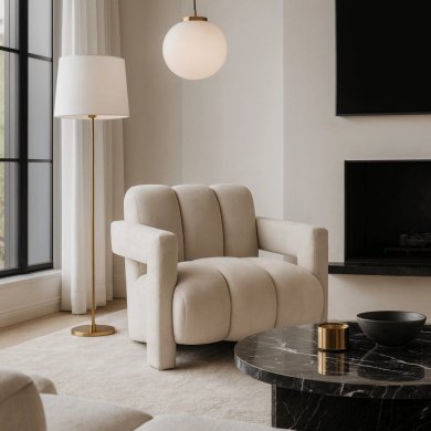 Кресло мягкое Mebel Elit BENDER Кремовый ME.BENDER/KR/T/FW фото - 8