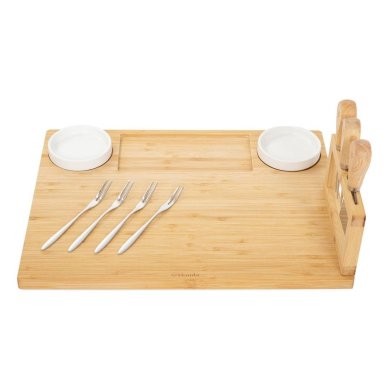 Сервировочная доска для сыра с мисками и приборами Homla RUMI 37x28 см Дерево 214654 фото - 2