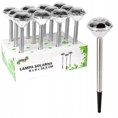 Світильник на сонячній батареї Garden Line DIAMOND Сріблястий - 2 Світильник на сонячній батареї Garden Line DIAMOND Сріблястий SOL0618 фото - 2