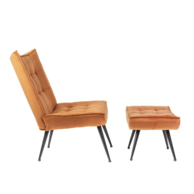 Кресло мягкое с подставкой Homla VINNIS Welur Оранжевый 218194 фото - 9