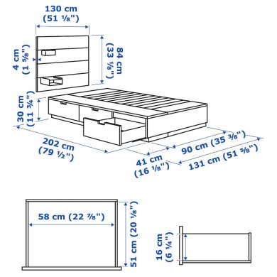 IKEA Кровать NORDLI (ИКЕА НОРДЛИ) 89241398 фото - 19