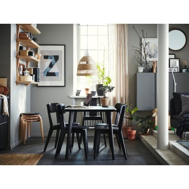 Обідній стіл LISABO Чорний - 2 IKEA Обідній стіл LISABO Чорний (ИКЕА ЛИСАБО) 80382439 фото - 2