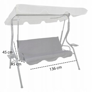Садовые качели Garden Line 170x110x153 см Серый - 12 Садовые качели Garden Line 170x110x153 см Серый KRE5422 фото - 12