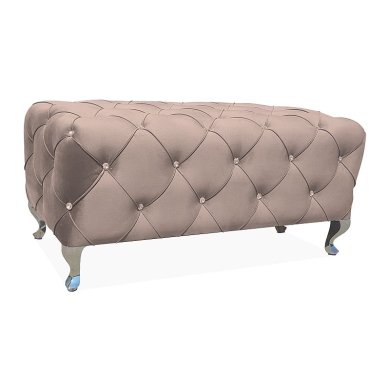 Скамья Signal Hestia Velvet | Бежевый / Серебристый (Bluvel 28) HESTIAV28S-P
