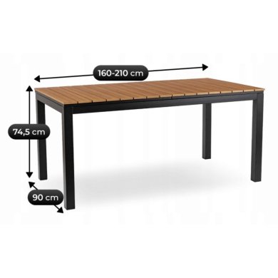 Розкладний садовий стіл Mebel Elit ARGOS 160-260 см Дуб ME.ARGOS/160-260/D/CZ/OGR/S фото - 8