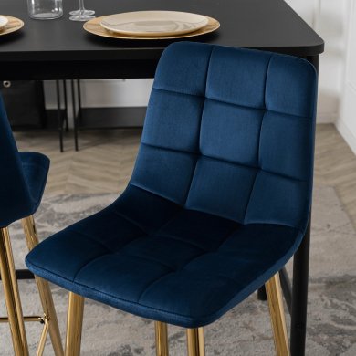 Барный стул Mebel Elit ARIEL Welur Синий - 8 Барный стул Mebel Elit ARIEL Welur Синий ME.ARIEL/GR/ZL/V/H фото - 8