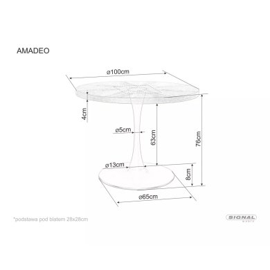 Обідній стіл Signal AMADEO Дерево AMADEOORCFI100 фото - 9