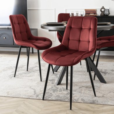 Обеденный стул Mebel Elit CHRIS Welur Бордовый ME.CHRIS/BOR/CZ/V/K фото - 7