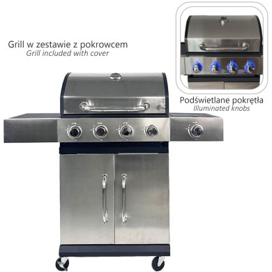 Газовый гриль с чугунной решеткой Garden Line BBQ5368 Серебристый BBQ5368 фото - 2