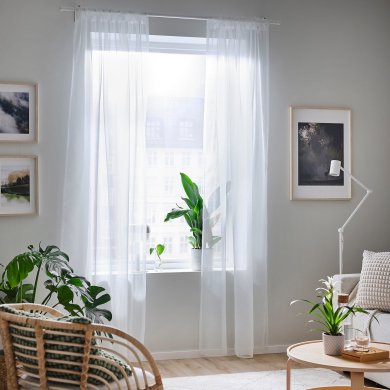 IKEA Тюль TERESIA 145x300 см 2 шт Белый (ИКЕА TERESIA) 50232333 фото - 4
