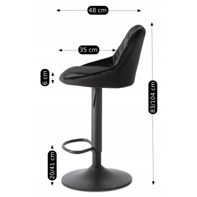 Барний стілець Mebel Elit EDA Welur Чорний ME.EDA/CZ/CZ/V/H фото - 10