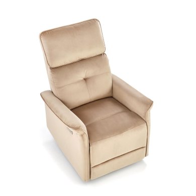 Кресло мягкое раскладное с реклайнером Halmar SEMIR Welur Бежевый V-CH-SEMIR-FOT-BEŻOWY фото - 8